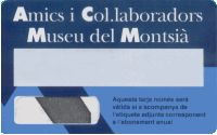 Museu del Montsi: Carnet d'Amic/Amiga del Museu del Montsi